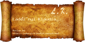 Ladányi Klaudia névjegykártya