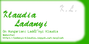 klaudia ladanyi business card